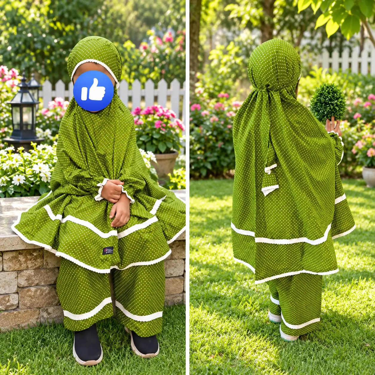 Kids Cotton Khimar Set KCK135